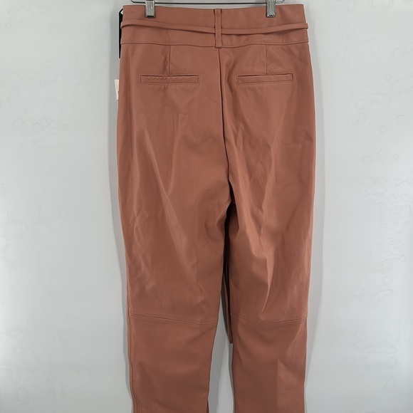 Anthropologie Blank NYC Chelsea Faux Leather Cropped Belted Pants in Peach 29 NW - Picture 7 of 9
